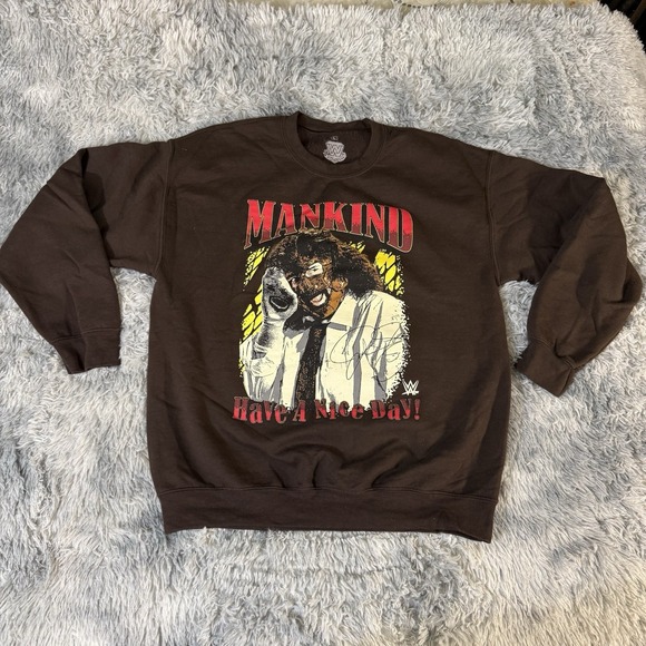 Men's Ripple Junction Brown Mick Foley Graphic SweatshirtWwe Shop Mens Large